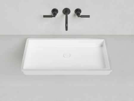 Раковина из искусственного камня S-Stone Salini MAREA 1802210M 70х40 встраиваемая цвет белый без отверстий под смеситель